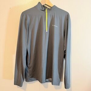 Columbia Gray Half-Zip Performance Pullover with Yellow Zipper